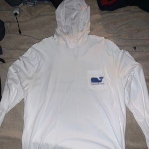 White/Blue Vineyard Vines Hooded T-Shirt